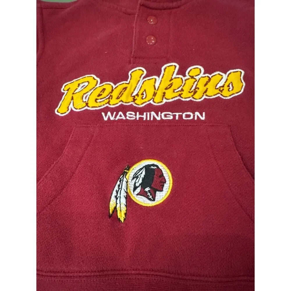 VTG Washington Redskin Toddler Hoodie 24M NFL Embroidered Logo Burgundy Pullover